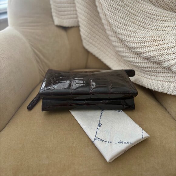 VTG Auth. TITTI DELL' ACQUA by MAXIMA Genuine Alligator Wristlet Clutch Bag - Picture 6 of 9